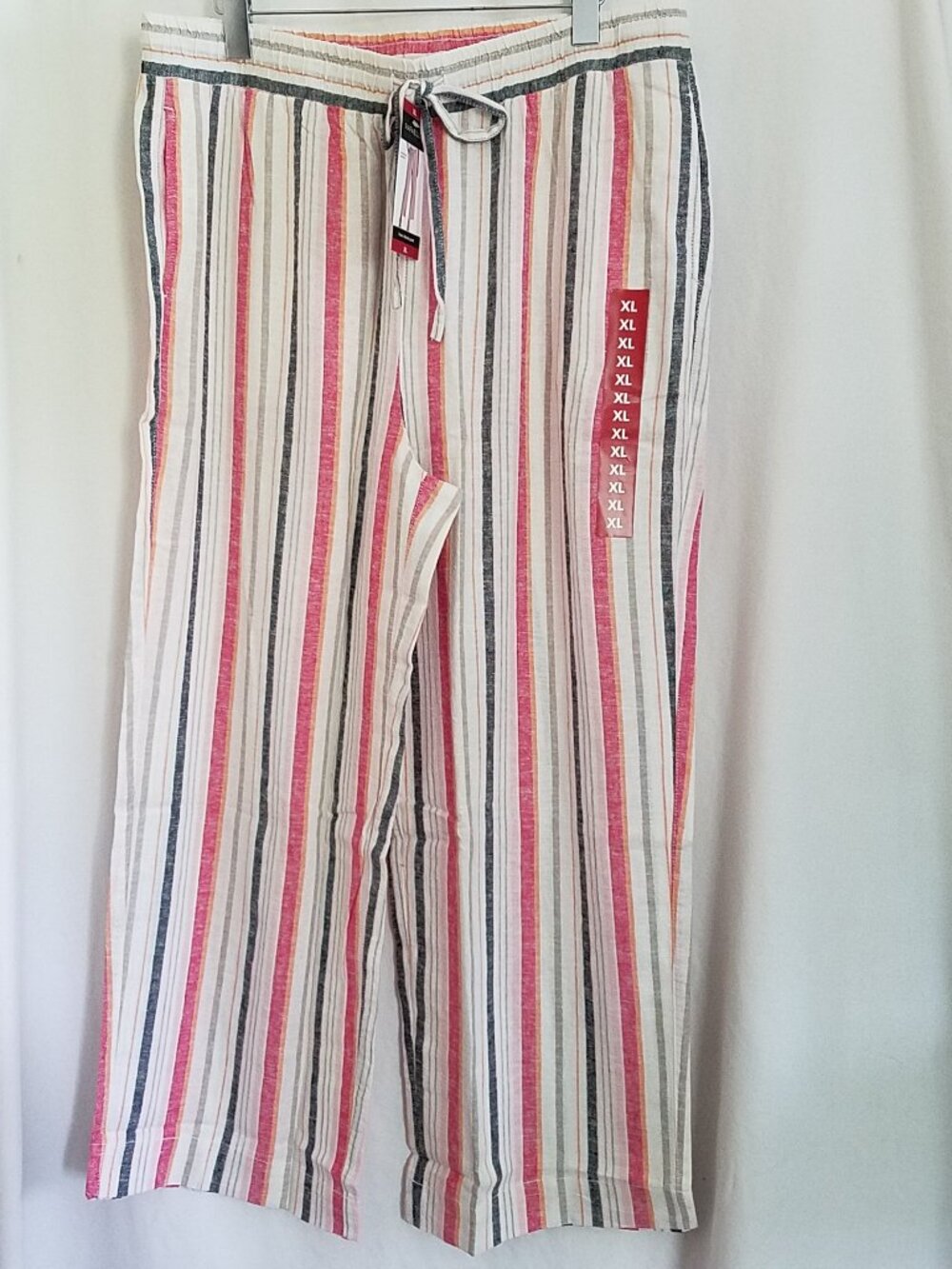 Rafaella Linen Blend Pants XL Star White (Striped) NWT Lightweight - Picture 3 of 14